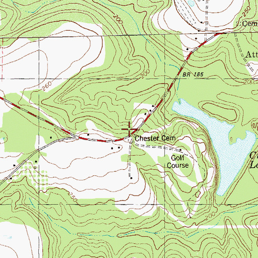 Topographic Map of Lewis Cemetery, GA