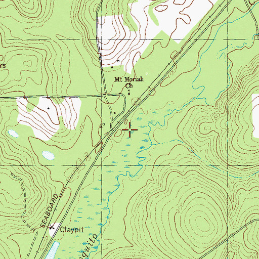 Topographic Map of Mount Moriah Church, GA