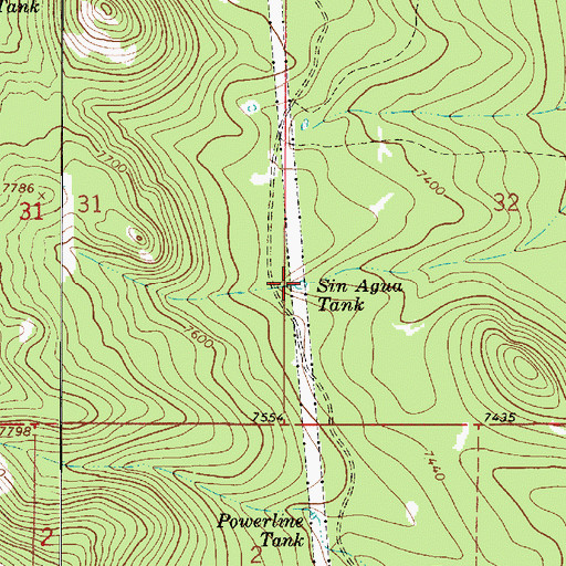 Topographic Map of Sin Agua Tank, AZ