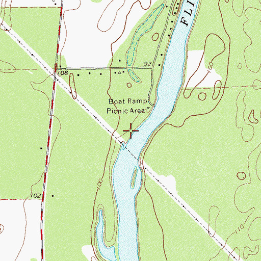 Topographic Map of Old Hatton Ferry Landing, GA