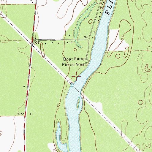 Topographic Map of Old Hatton Ferry Landing, GA