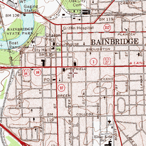 Topographic Map of Potter Street Community Center, GA