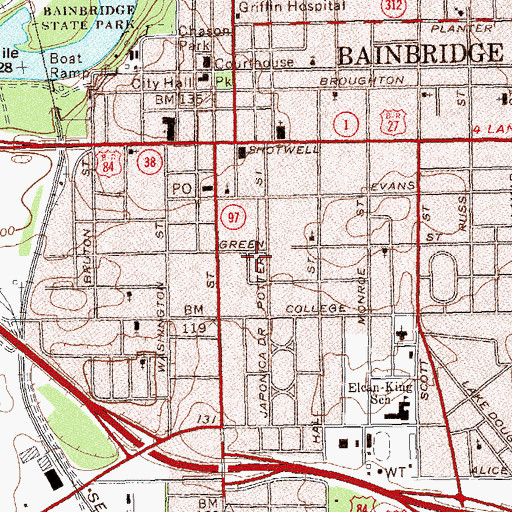 Topographic Map of Potter Street Elementary School, GA