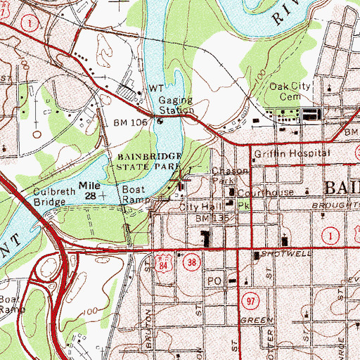 Topographic Map of Riverside Hospital (historical), GA