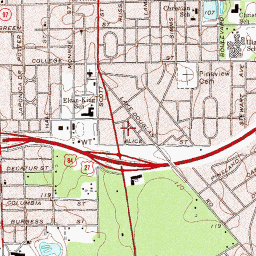 Topographic Map of Saint Joseph Catholic Church, GA