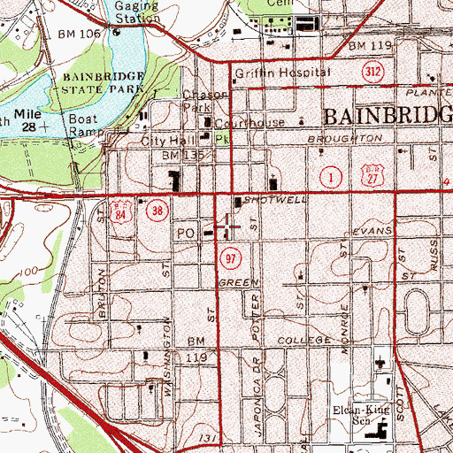 Topographic Map of Temple Bethel, GA
