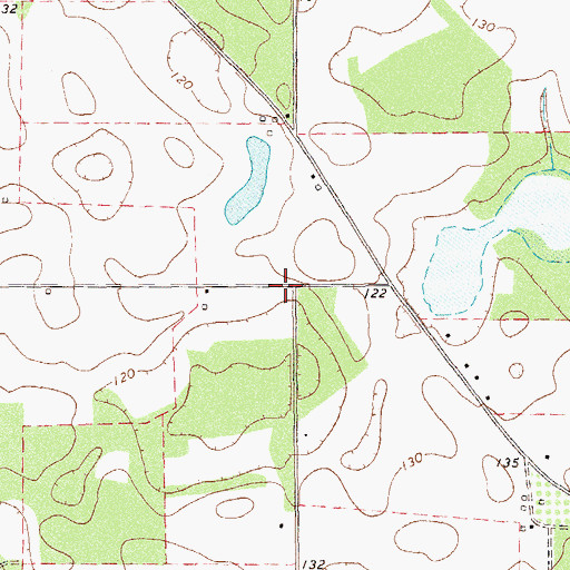 Topographic Map of Thompson Cemetery, GA