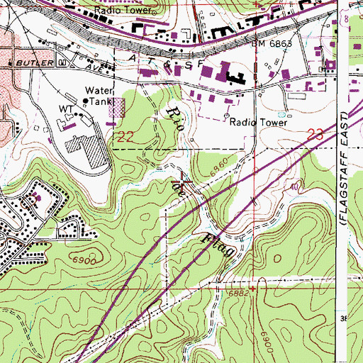 Topographic Map of Sinclair Wash, AZ