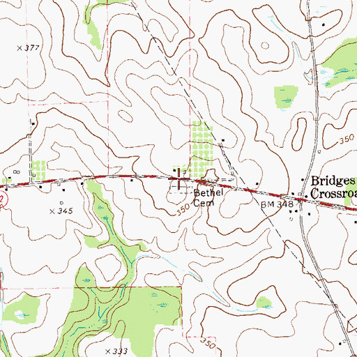 Topographic Map of Bethel Church (historical), GA