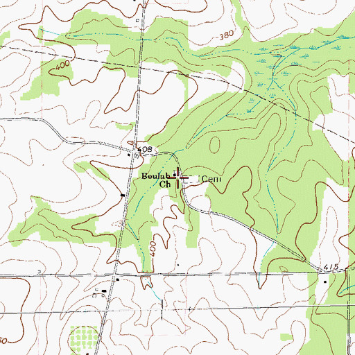 Topographic Map of Beulah School (historical), GA