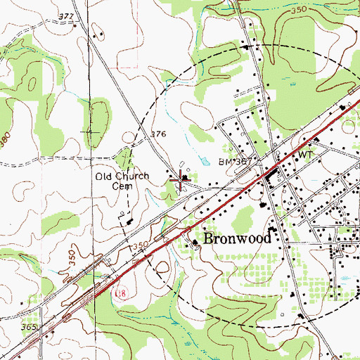 Topographic Map of Bronwood School (historical), GA