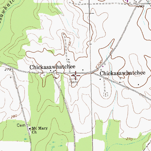 Topographic Map of Capers Chapel Methodist Episcopal Church South (historical), GA