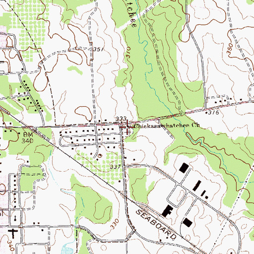 Topographic Map of Chickasawhatchee Cemetery, GA