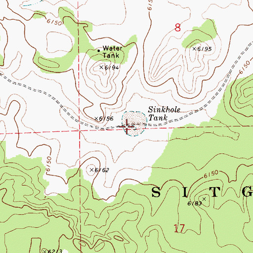 Topographic Map of Sinkhole Tank, AZ