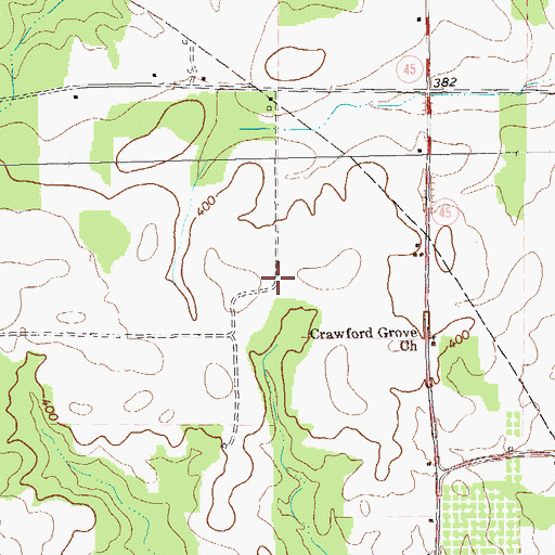 Topographic Map of Crawford Grove School (historical), GA