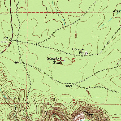 Topographic Map of Sinkhole Tank, AZ
