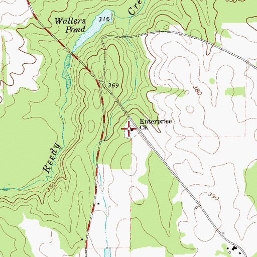Topographic Map of Enterprise Cemetery, GA