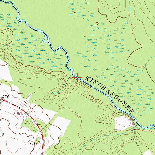 Topographic Map of Halls Bridge (historical), GA