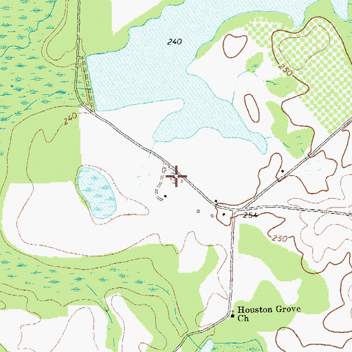 Topographic Map of Houston Grove Cemetery, GA