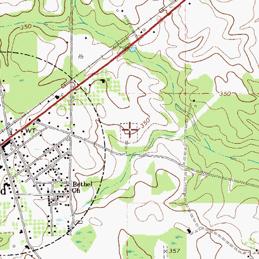 Topographic Map of New Cemetery, GA