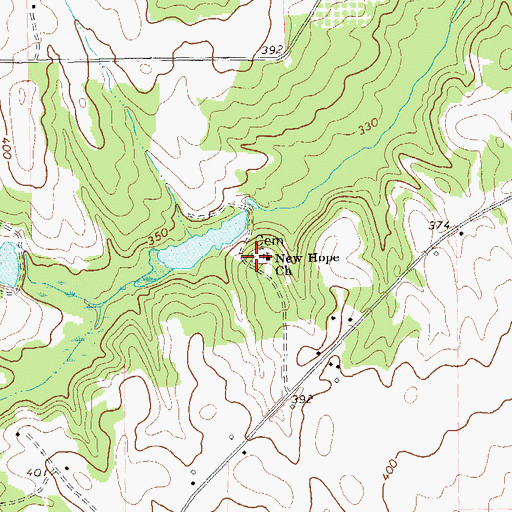 Topographic Map of New Hope Cemetery, GA