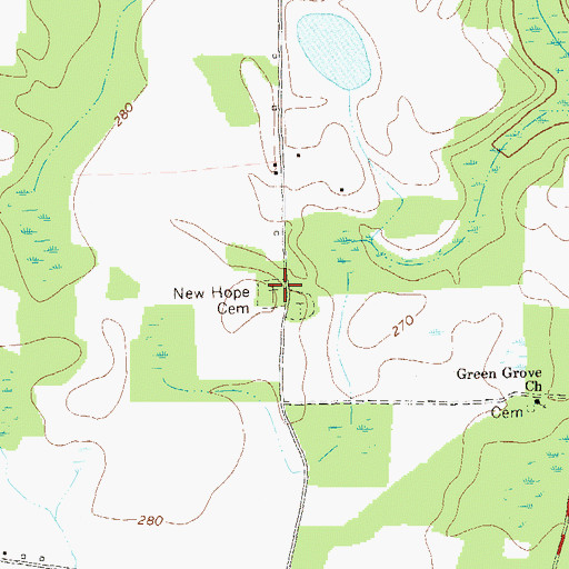 Topographic Map of New Hope Church (historical), GA