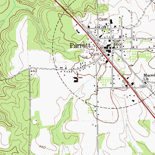 Topographic Map of Parrott School (historical), GA