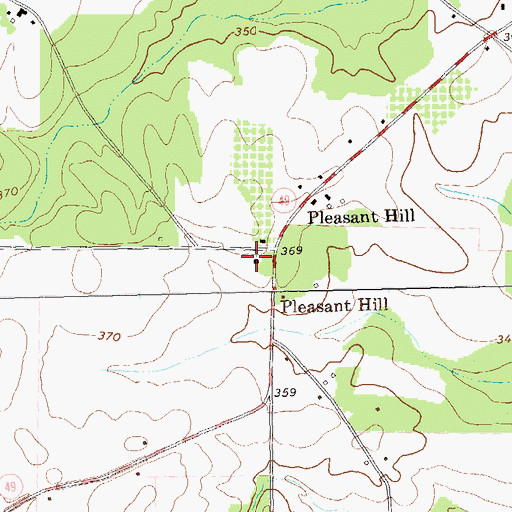 Topographic Map of Pleasant Hill Presbyterian Church, GA