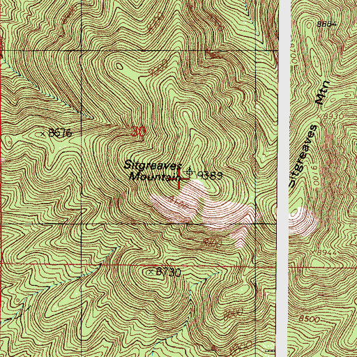 Topographic Map of Sitgreaves Mountain, AZ