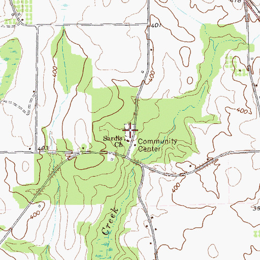 Topographic Map of Sardis Cemetery, GA