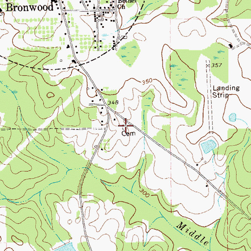 Topographic Map of Tucker Cemetery, GA