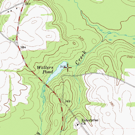 Topographic Map of Wallers Mill (historical), GA