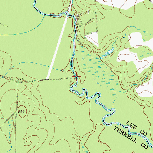 Topographic Map of Wrights Bridge (historical), GA