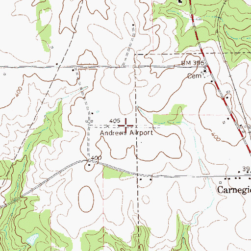 Topographic Map of Andrews Airport (historical), GA