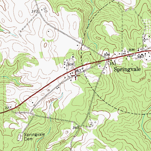 Topographic Map of Bethel Church, GA