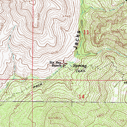 Topographic Map of Six Bar Ranch, AZ