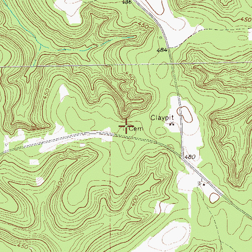 Topographic Map of Ebenezer Cemetery, GA