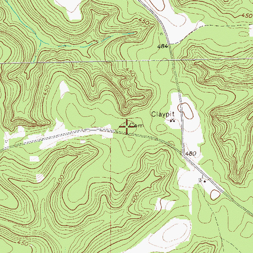 Topographic Map of Ebenezer Church (historical), GA