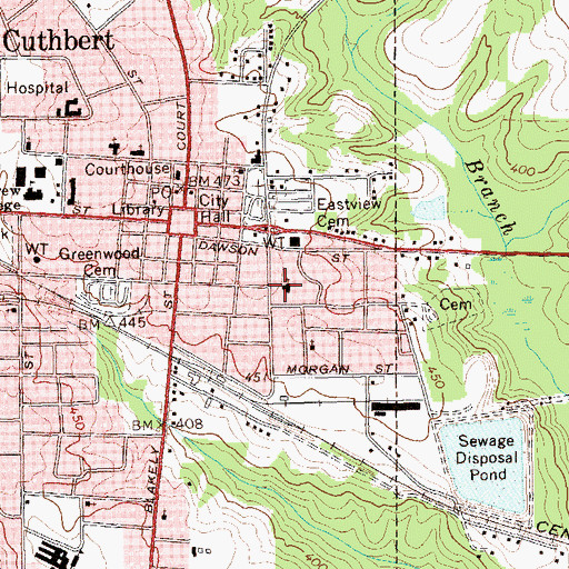 Topographic Map of Faith Baptist Church, GA