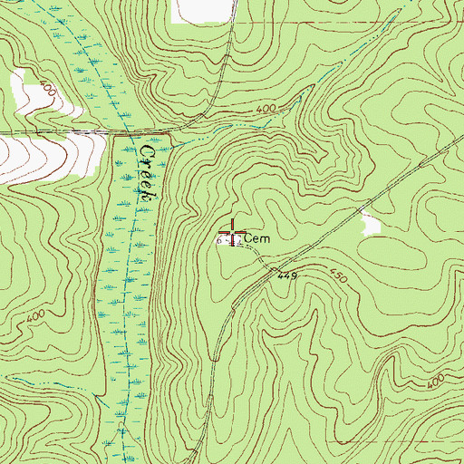 Topographic Map of Margus Cemetery, GA