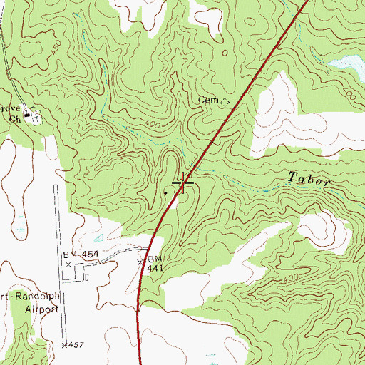 Topographic Map of Mount Zion Church (historical), GA
