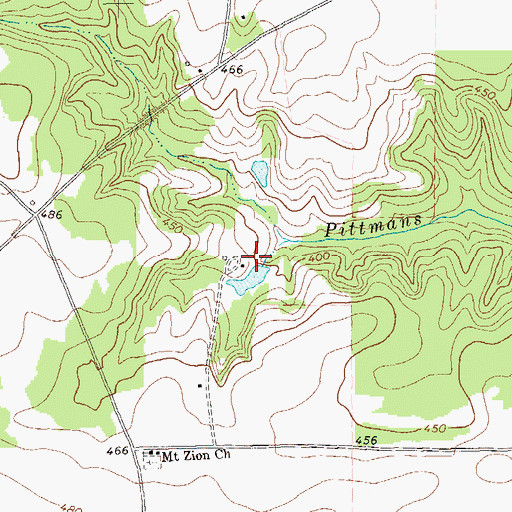 Topographic Map of Pitman Mill (historical), GA