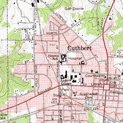 Topographic Map of Randolph Elementary School, GA