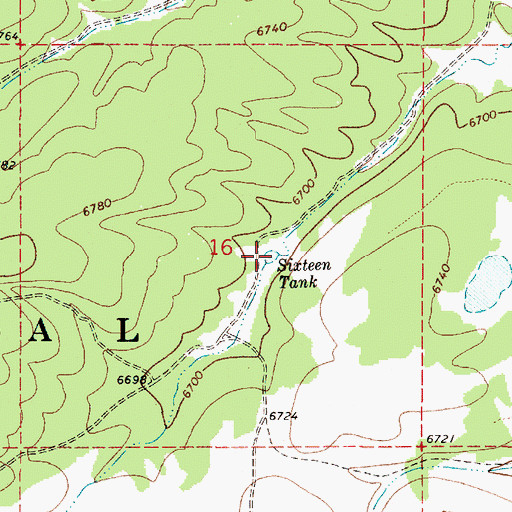 Topographic Map of Sixteen Tank, AZ
