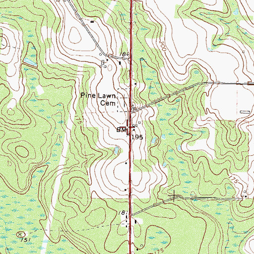 Topographic Map of Alma Church, GA