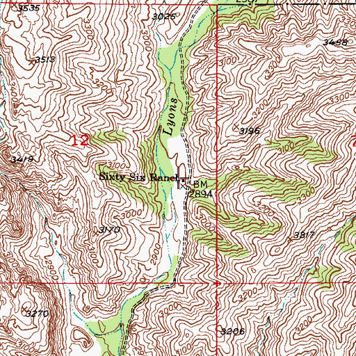 Topographic Map of Sixty Six Ranch, AZ