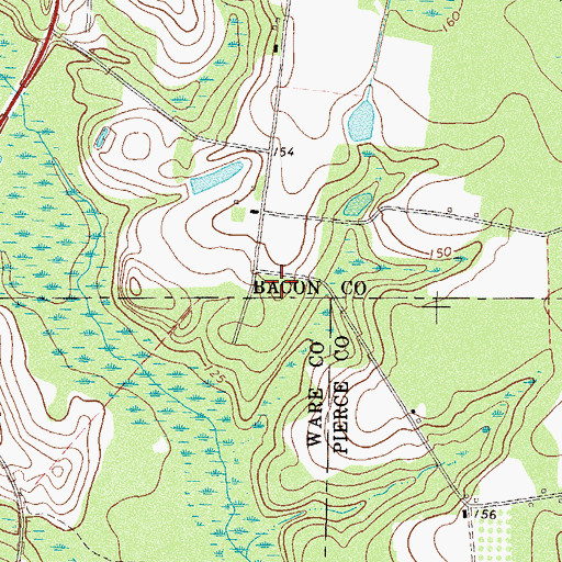 Topographic Map of Harrison Cemetery, GA