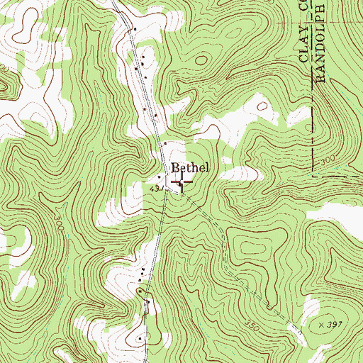 Topographic Map of Bethel Church, GA
