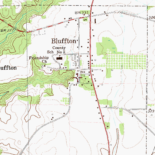 Topographic Map of Bluffton High School (historical), GA