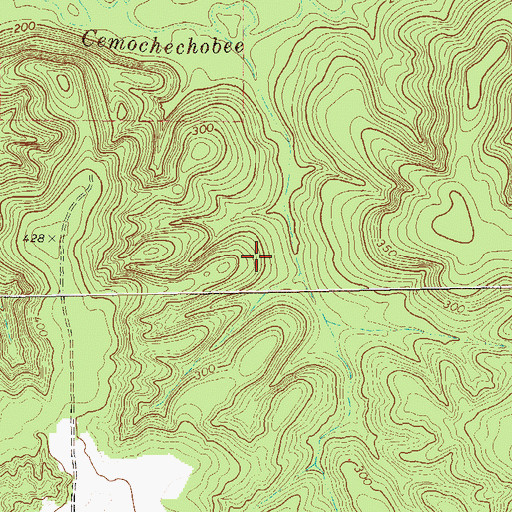 Topographic Map of Clay County, GA
